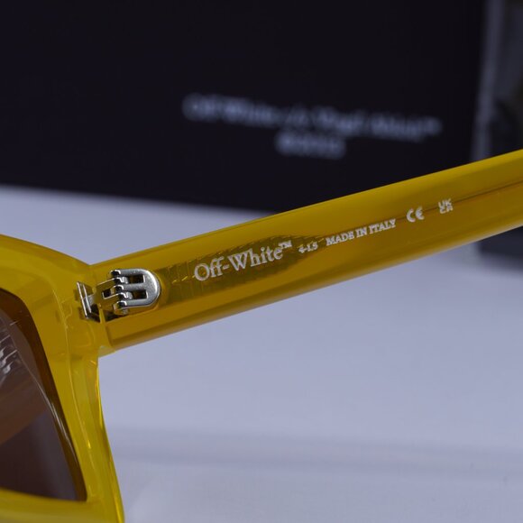 Off-White OERI142 WINDSOR 1864 Square Sunglasses – Shiny Yellow\Brown - Picture 8 of 10